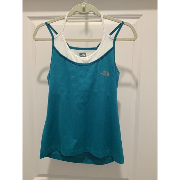 The North Face Tank Medium Women's Flight Series Mesh Vapor Wick Teal White - Picture 1 of 6